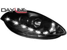 Faros delanteros Dayline Luz diurna de LEDs Fiat Bravo 07- negros